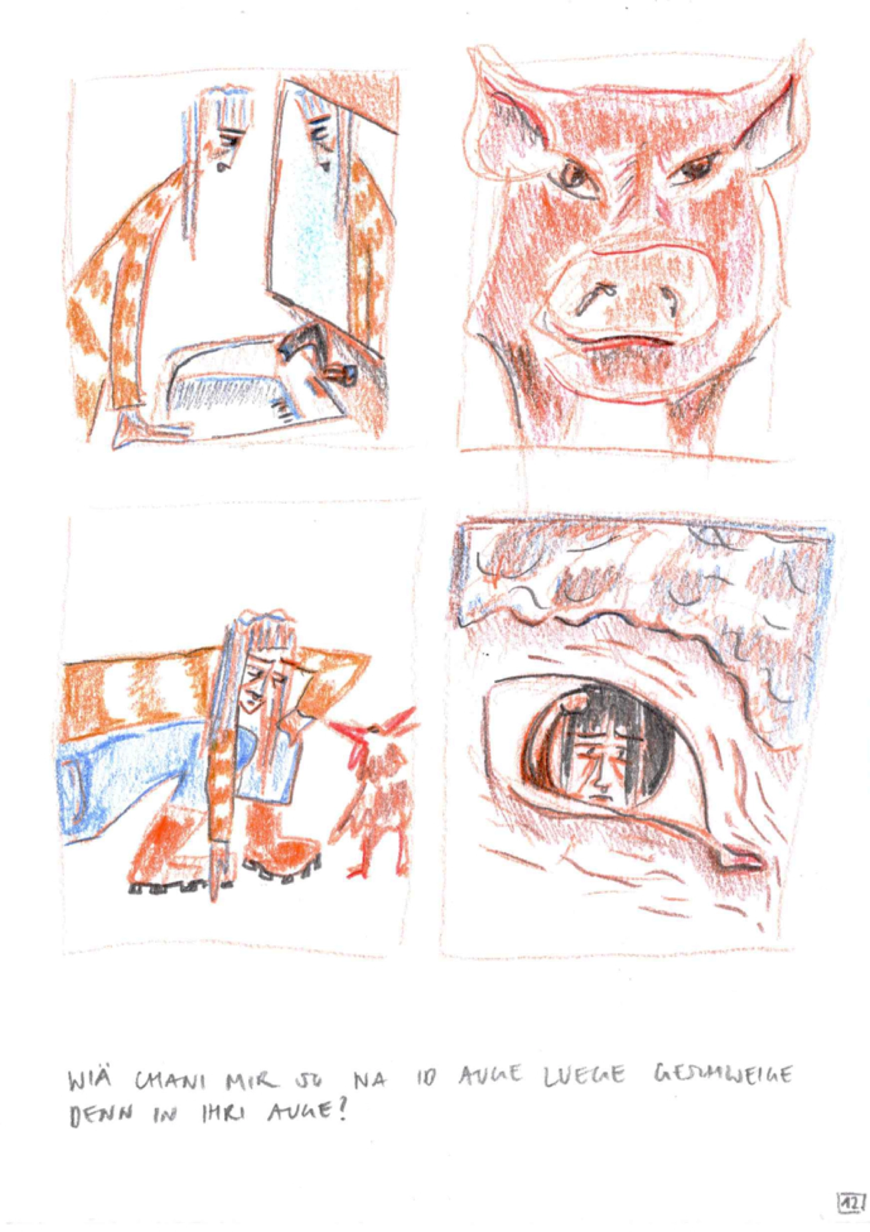 Ausschnitt aus 24h Comic (2025) Farb-& Bleistift, 14.8x21cm